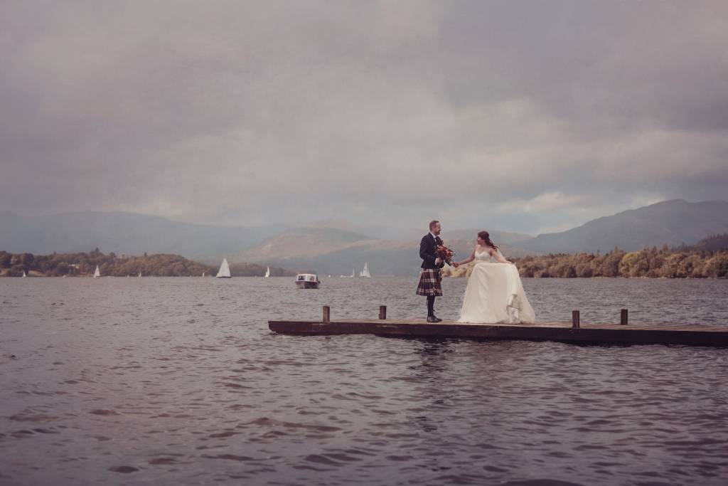 Merewood Wedding - Millerground Lake Windermere Bride & Groom wedding photo